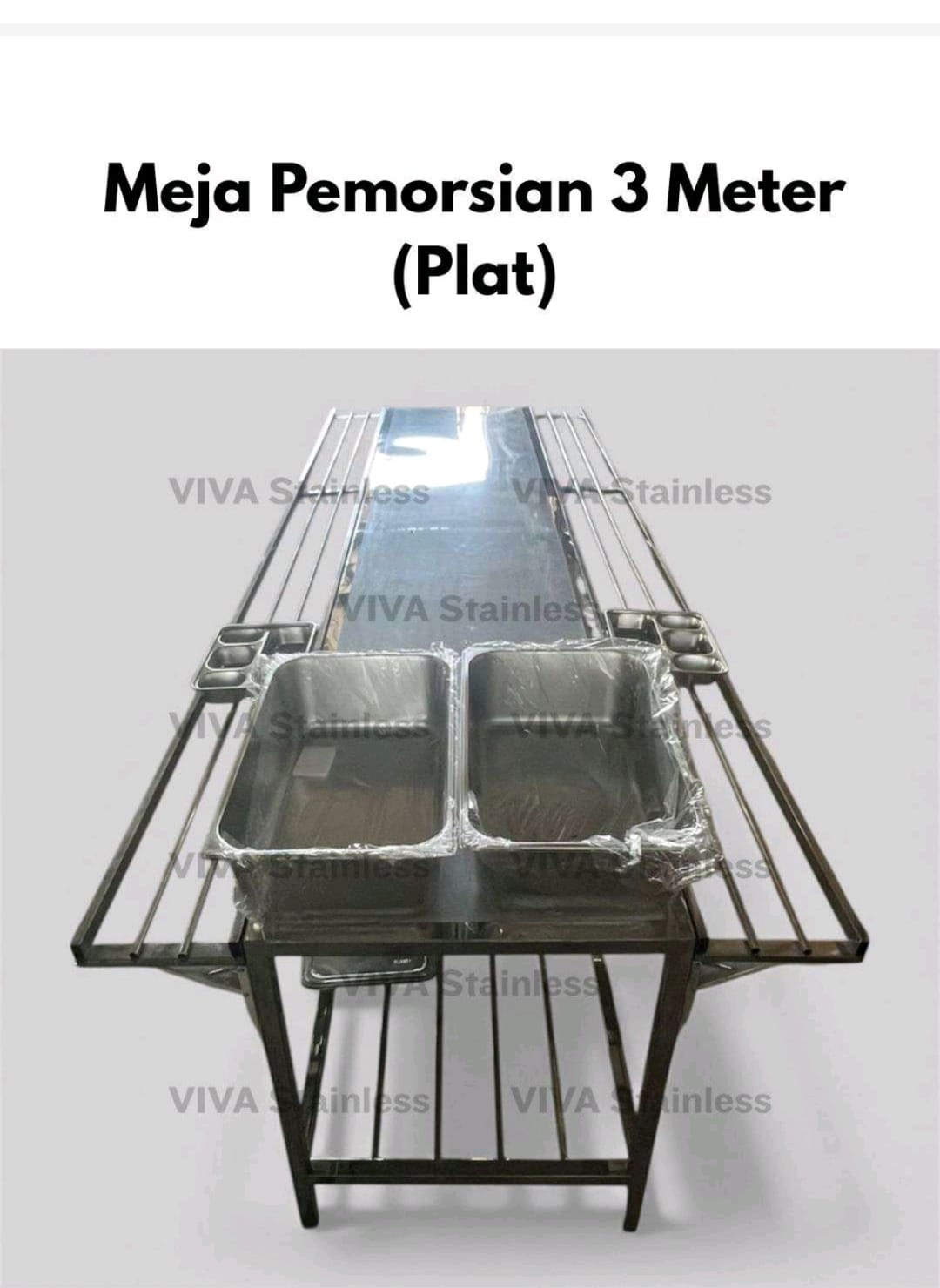 Meja Pemorsian Sliding food tray food pan